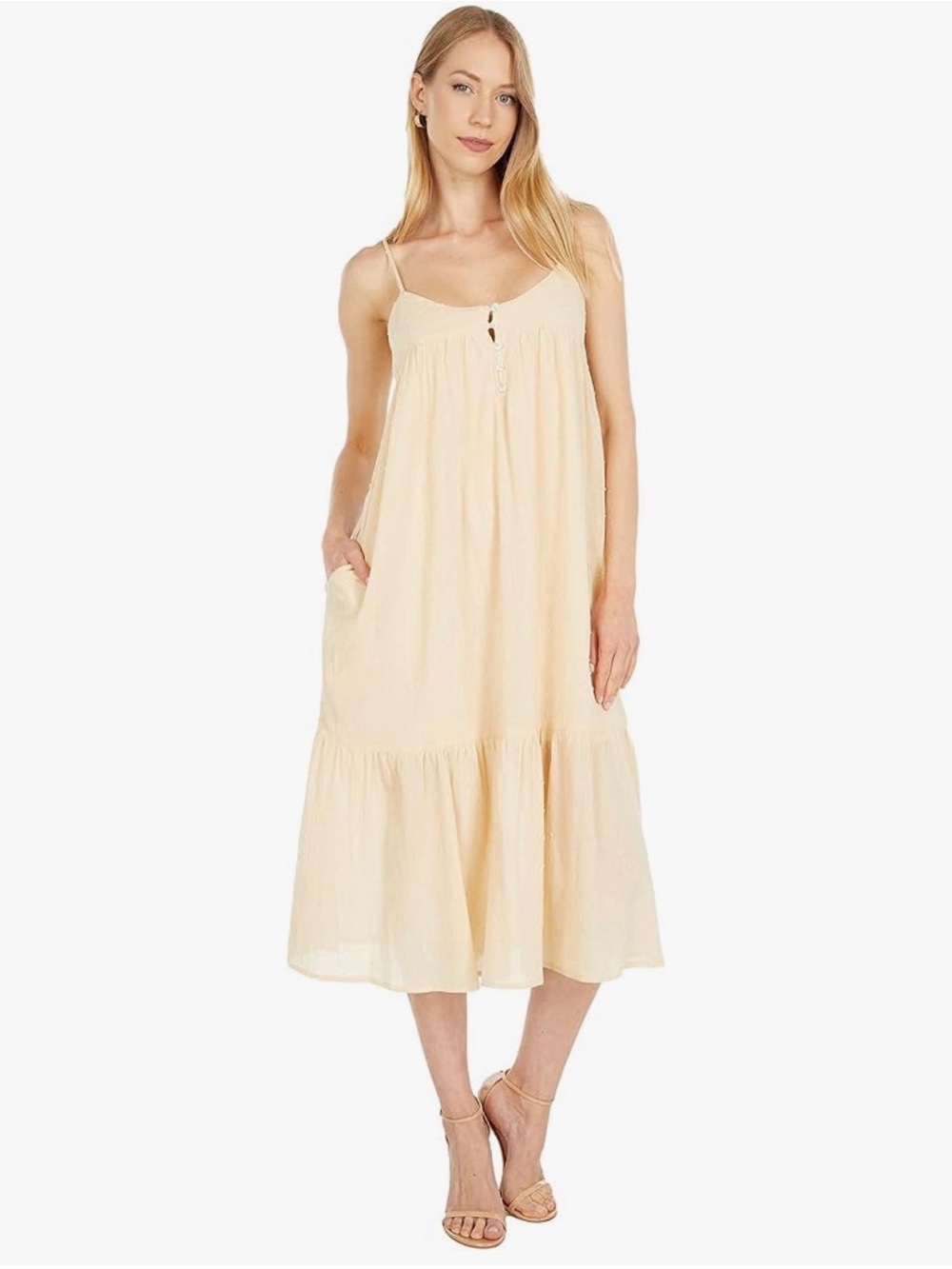 Lost + Wander Sweet Lemon Pie Midi Dress, Yellow, size XS